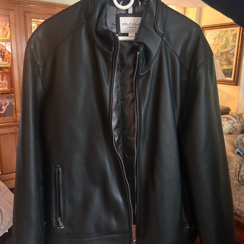 Cole Haan’s Men’s Signature Black Leather Jacket